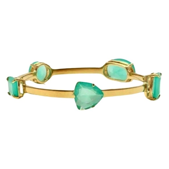 KATE SPADE • Beryl Green Squared Away Stone Bracelet Bangle - Picture 1 of 5